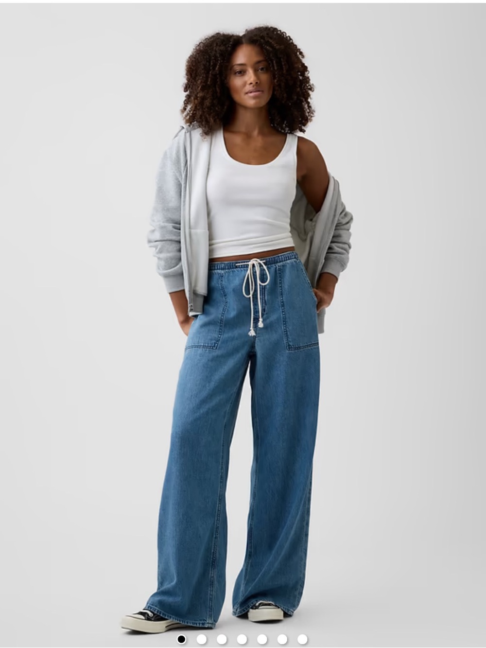 GAP Factory Mid Rise Soft Pull-On Wide-Leg Jeans